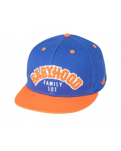 Czapka z daszkiem snapback "Orange Kicks" niebieska