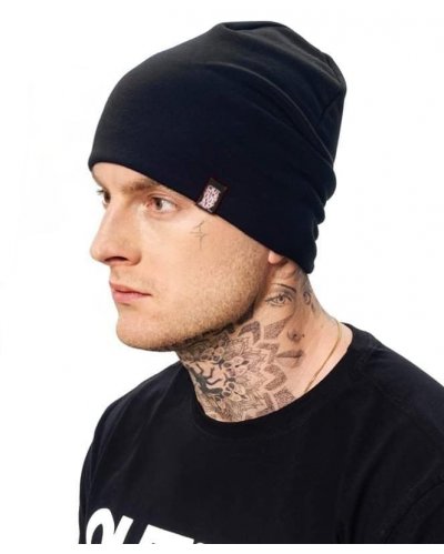 Czapka zimowa 2warstowa "Beanie-long" czarna