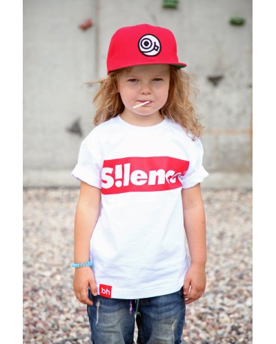 T-shirt "Silence" biały