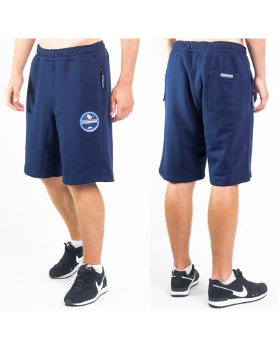 Spodenki Bawełniane z suwakami Outsidewear "Sticker" granatowe