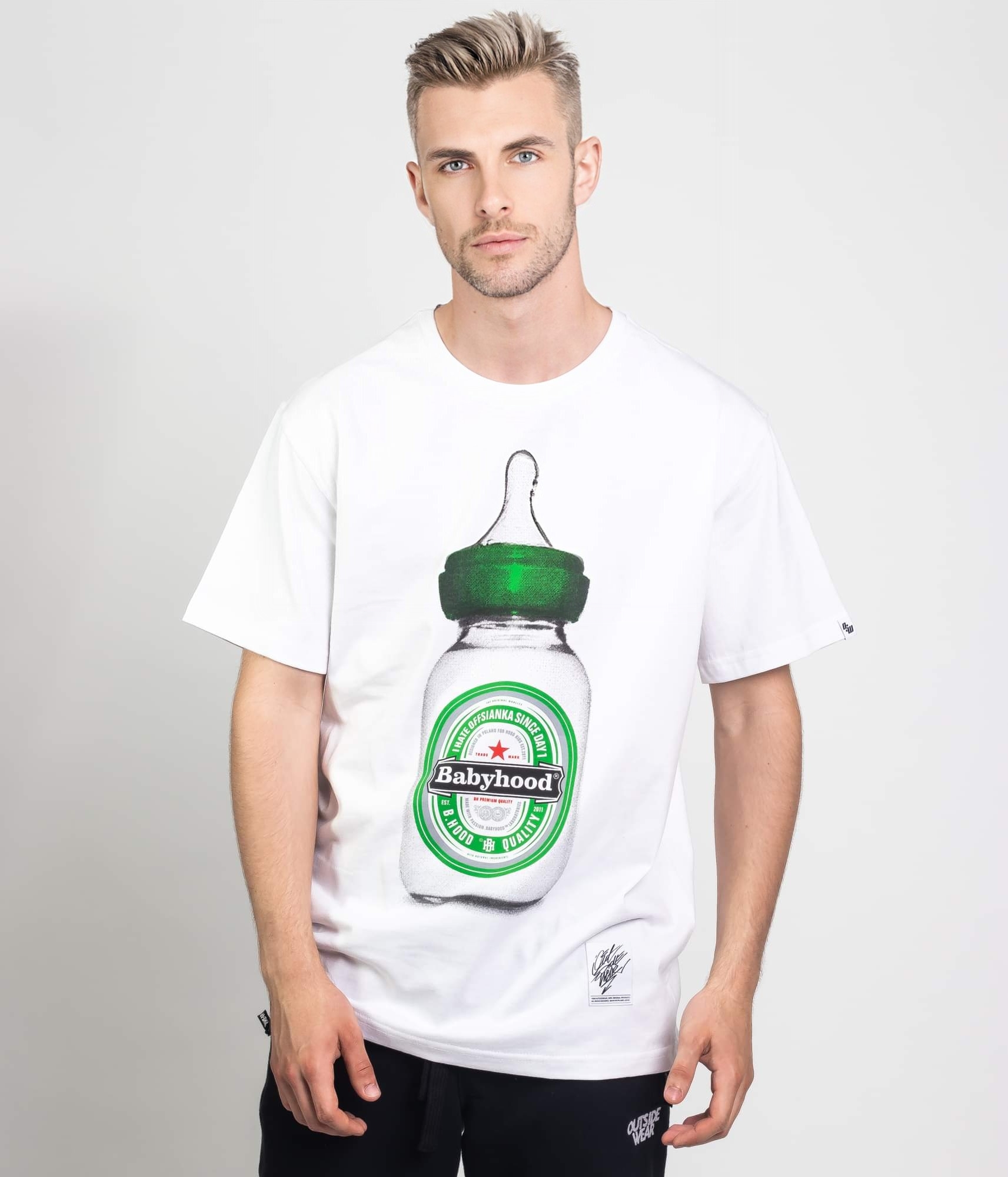 T-shirt Outsidewear "BH Bottle" biały
