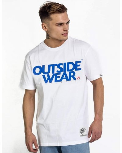 T-shirt Outsidewear "Classic" biały/blue