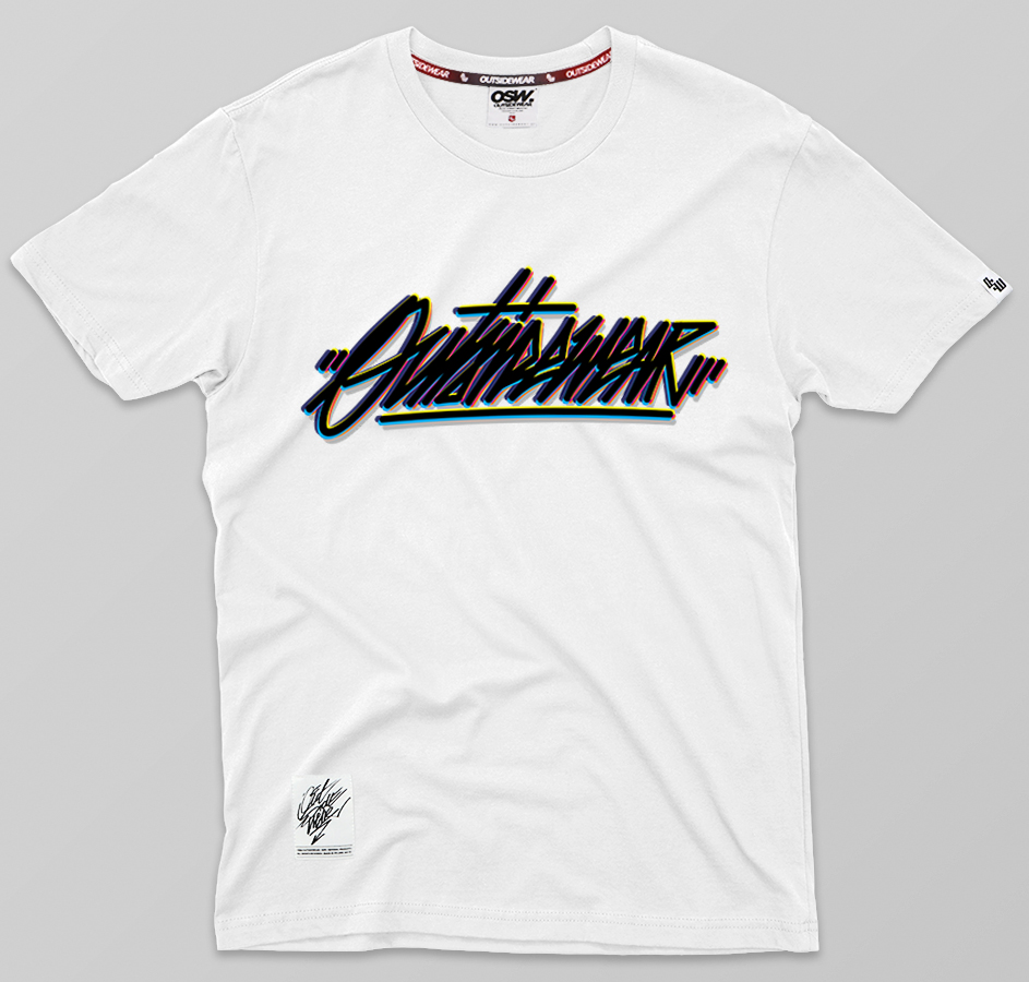 T-shirt Outsidewear "ColorTag" biały
