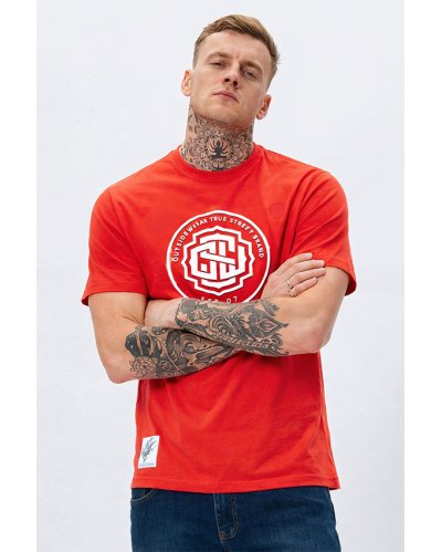 T-shirt Outsidewear "Monogram" czerwony